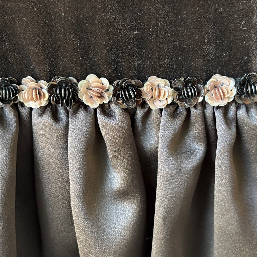Zoe LTD Formal Dress Gown in Brown Velvet & Satin Bow Party Special Occa Size 16 - Picture 6 of 12